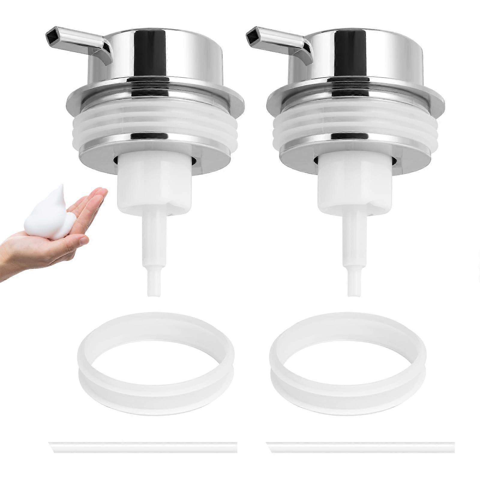 Foam Soap Dispenser Pump Replacement 2pcs Plastic Foaming Hand Soap Pump for Bathroom Countertop