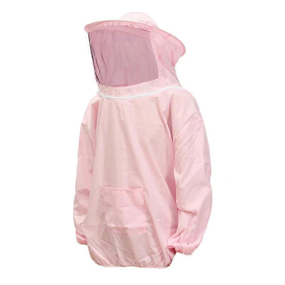 Beekeeping Suit with Hat Cotton Polyester AntiBee Bite Full Body Coverage Pink Coverall