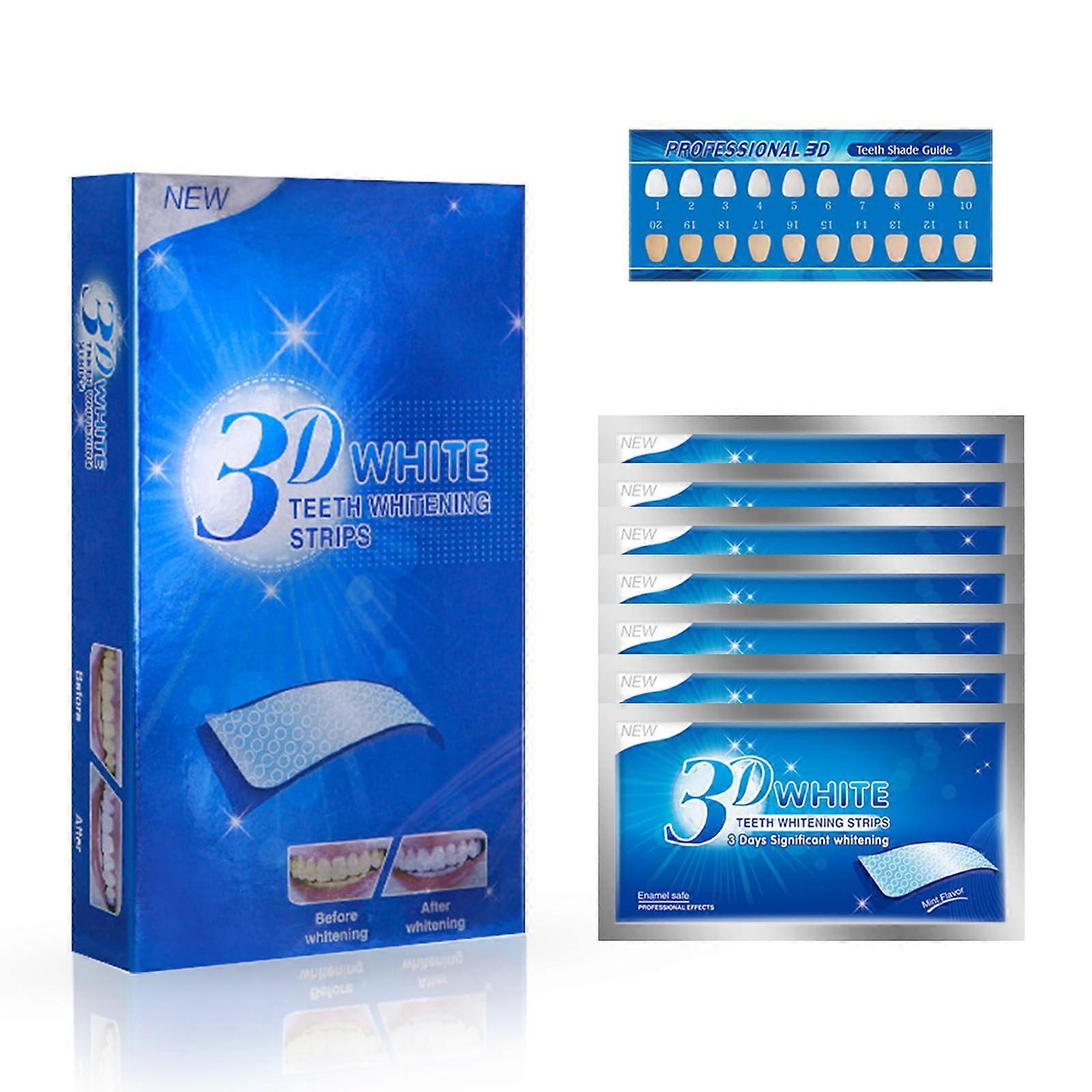 Teeth Whitening Strips Kit Enamel Safe for Sensitive Teeth, 3D Contour Fit, 14 Count