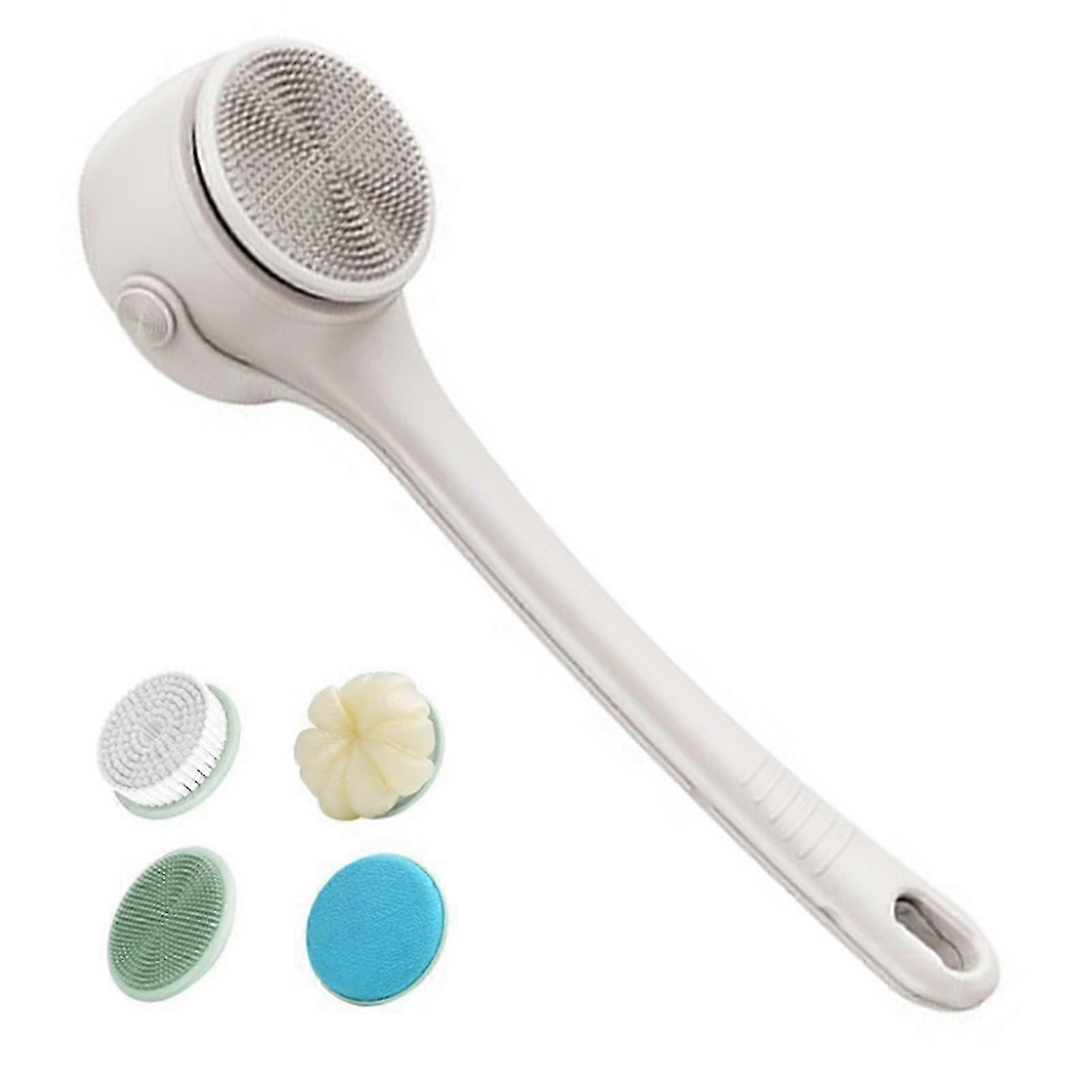 Body massage brush with 4 shower attachments