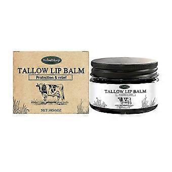 Natural Tallow Lip Balm, Beef Tallow Lip Balm, Organic Grass-Fed Beef Tallow Lip Cream for Natural & Moisturizing, Dry Crack Lip