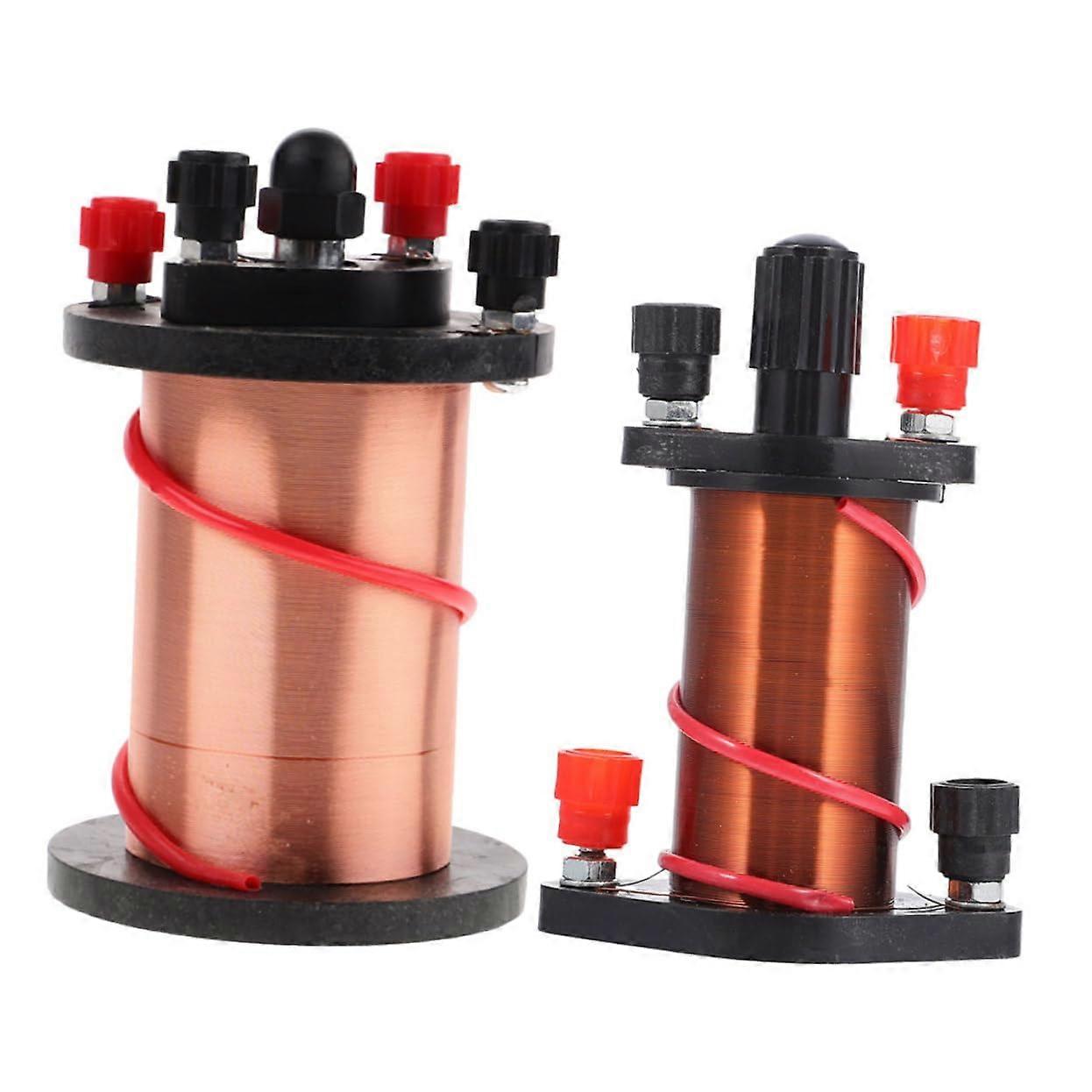 2pcs Induction Coil and Solenoid Coil for Physics Experiments and Electromagnetism Teaching