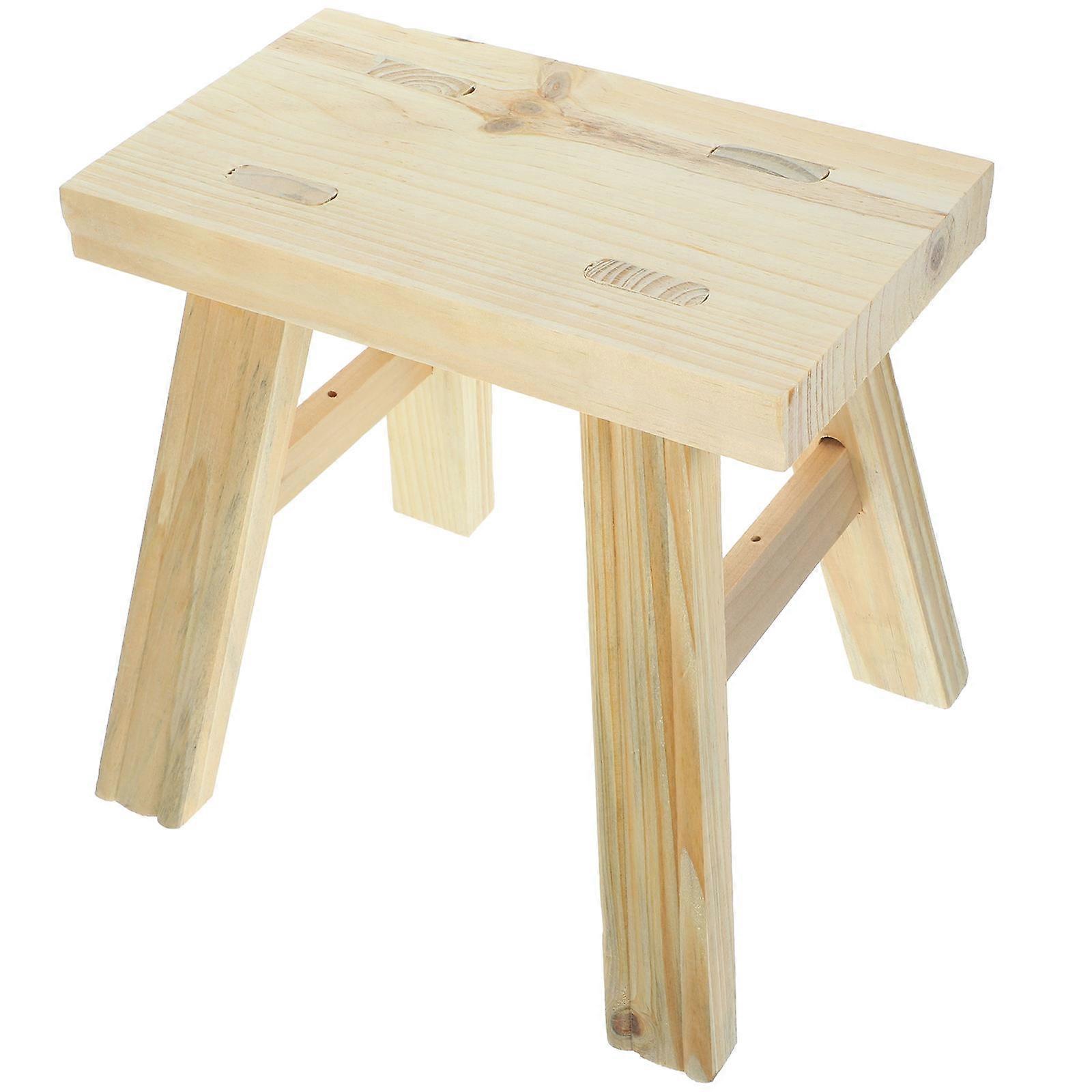 Solid Wood Step Stool Wood Furniture Office Use Rectangular Simple Design Heightening 1Set