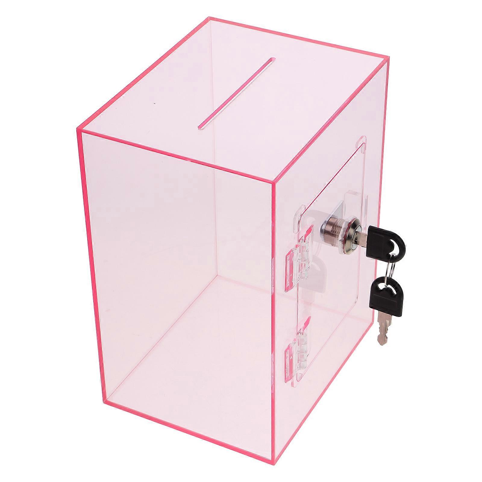 Acrylic Money Box with Lock for Storage Clear Donation Box with Lockable Feature