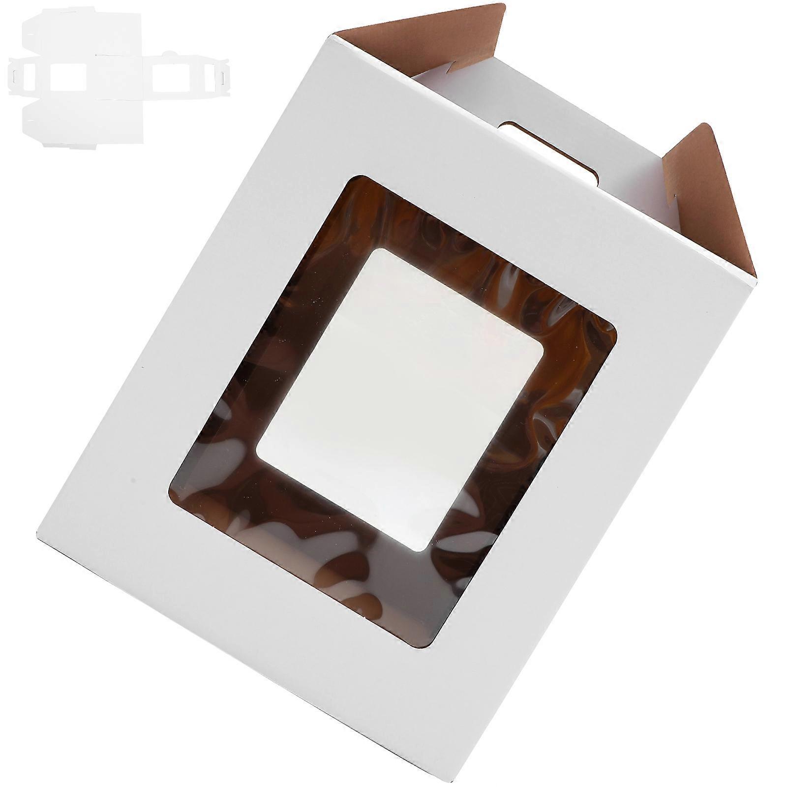 Egg Cake Box for Storage with Window Design Paper Portable Cake Case