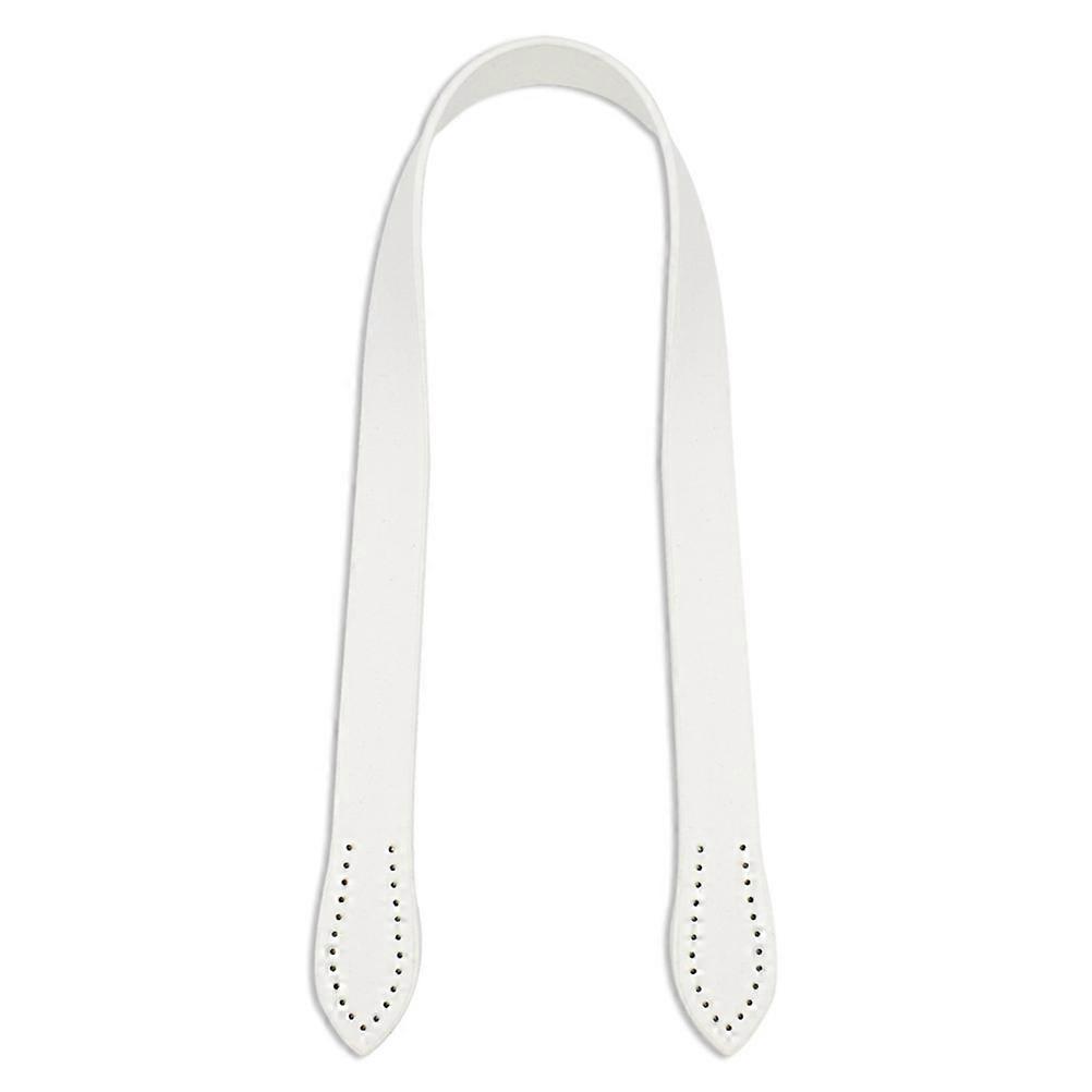 White PU Bag Strap 2Pcs Tote Bag Handle Replacement Accessory