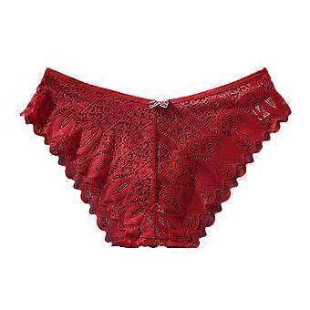 Sexy damesonderbroek van puur katoen met kant, middelhoge taille, laat geen afdrukken achter en corrigeert de buik – Uitverkoop