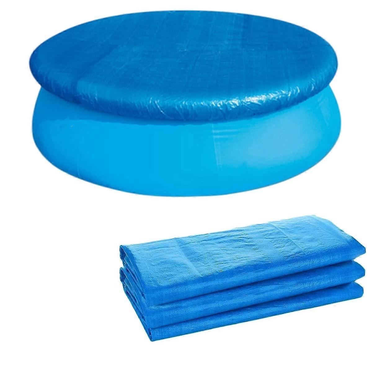 86 Inch Round Swimming Pool Cover with Drawstring, Waterproof Dustproof Rainproof Protector for Inflatable Pool