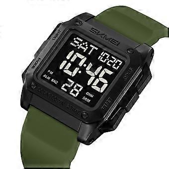 Orologio digitale da uomo per attività all'aperto, impermeabile, con display luminoso, compatibile con escursionismo, campeggio, corsa e nuoto – con sveglia e cronometro.