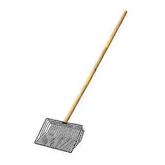Large Chicken Poop Scooper Stainless Steel Chicken Coop Cleaning Shovel with Wooden Handle 3-in-1