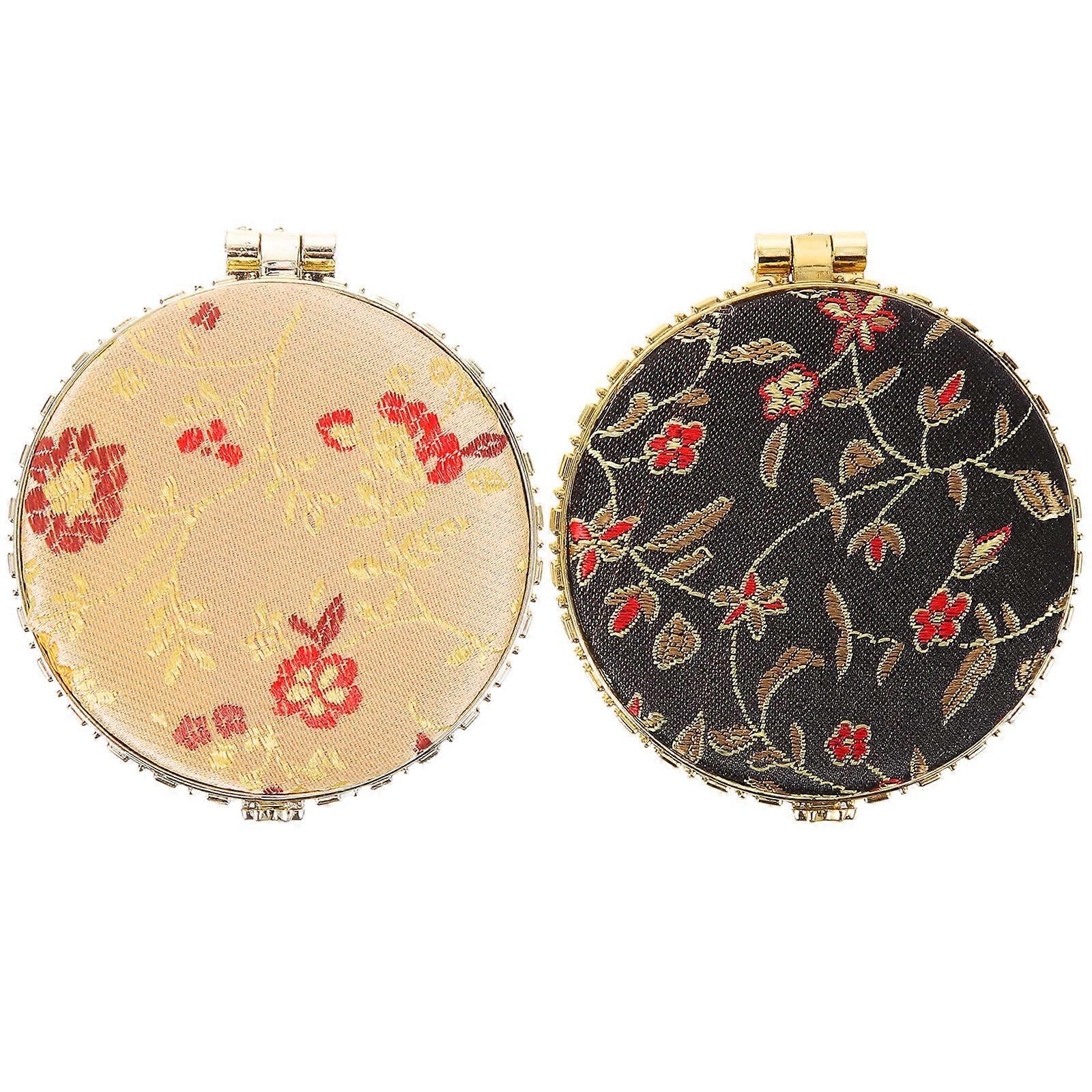 Compact Brocade Woven Heart for Decor 2Pcs Foldable Double Side