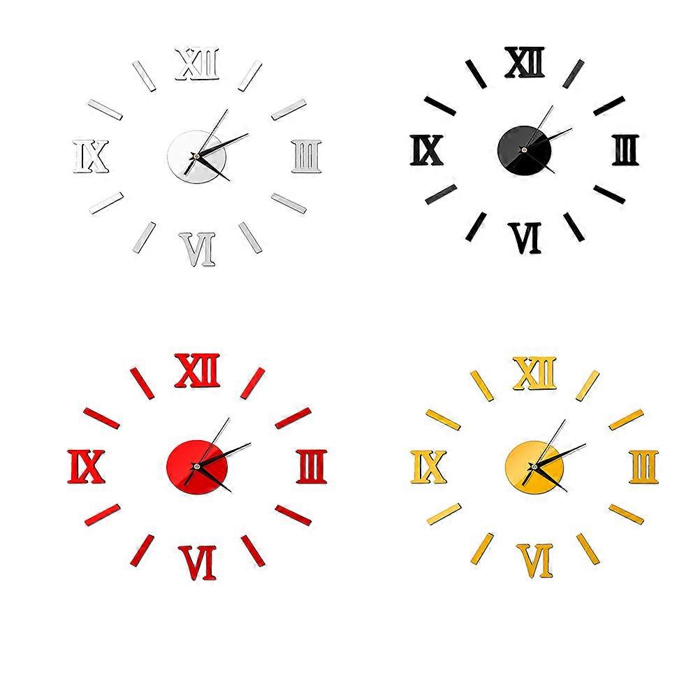 Frameless Wall Clock 3D Mirror Surface for Time Keeping Silver
