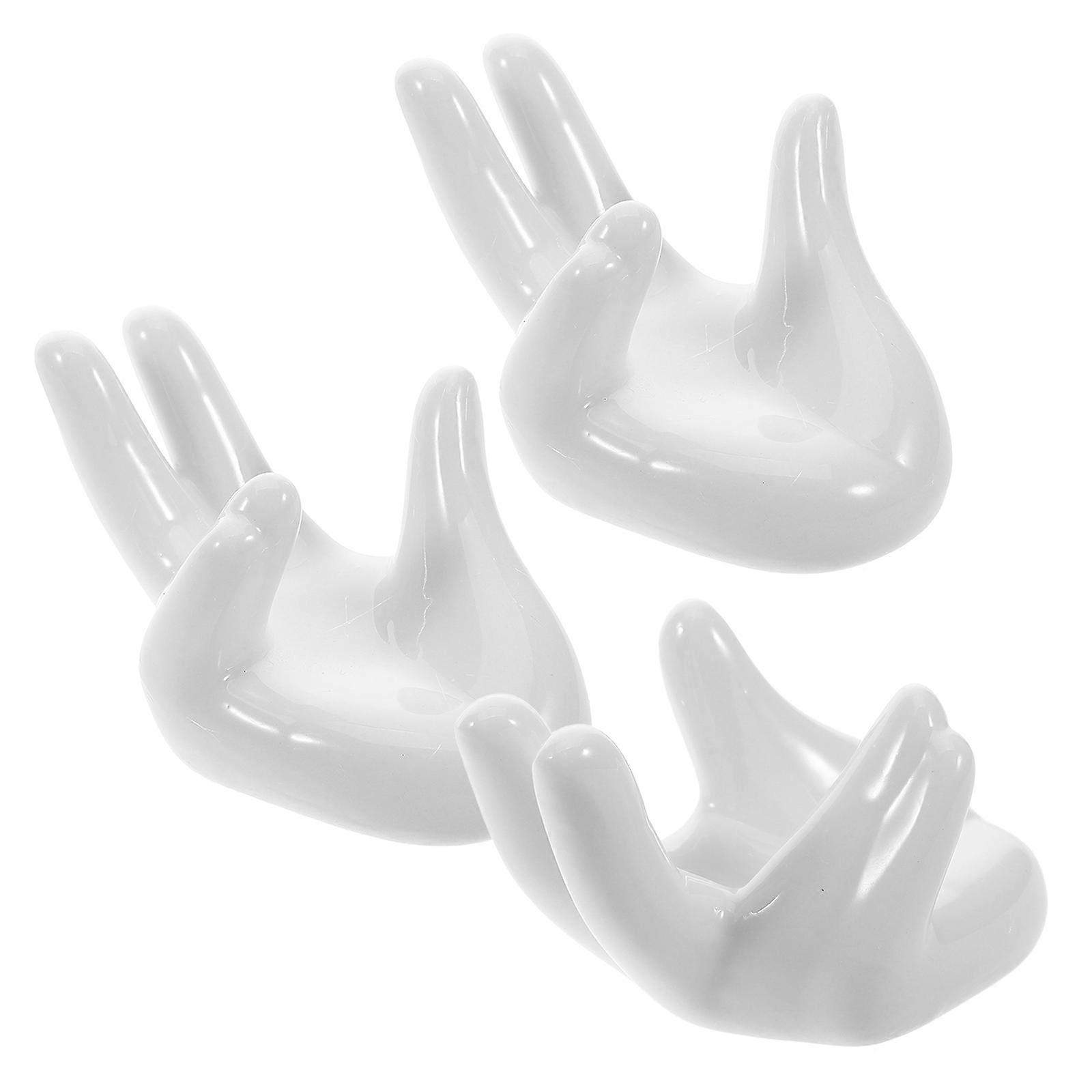 Creative Ceramic Easter Egg Cup Holder for Display with 3Pcs Hand Shape Design