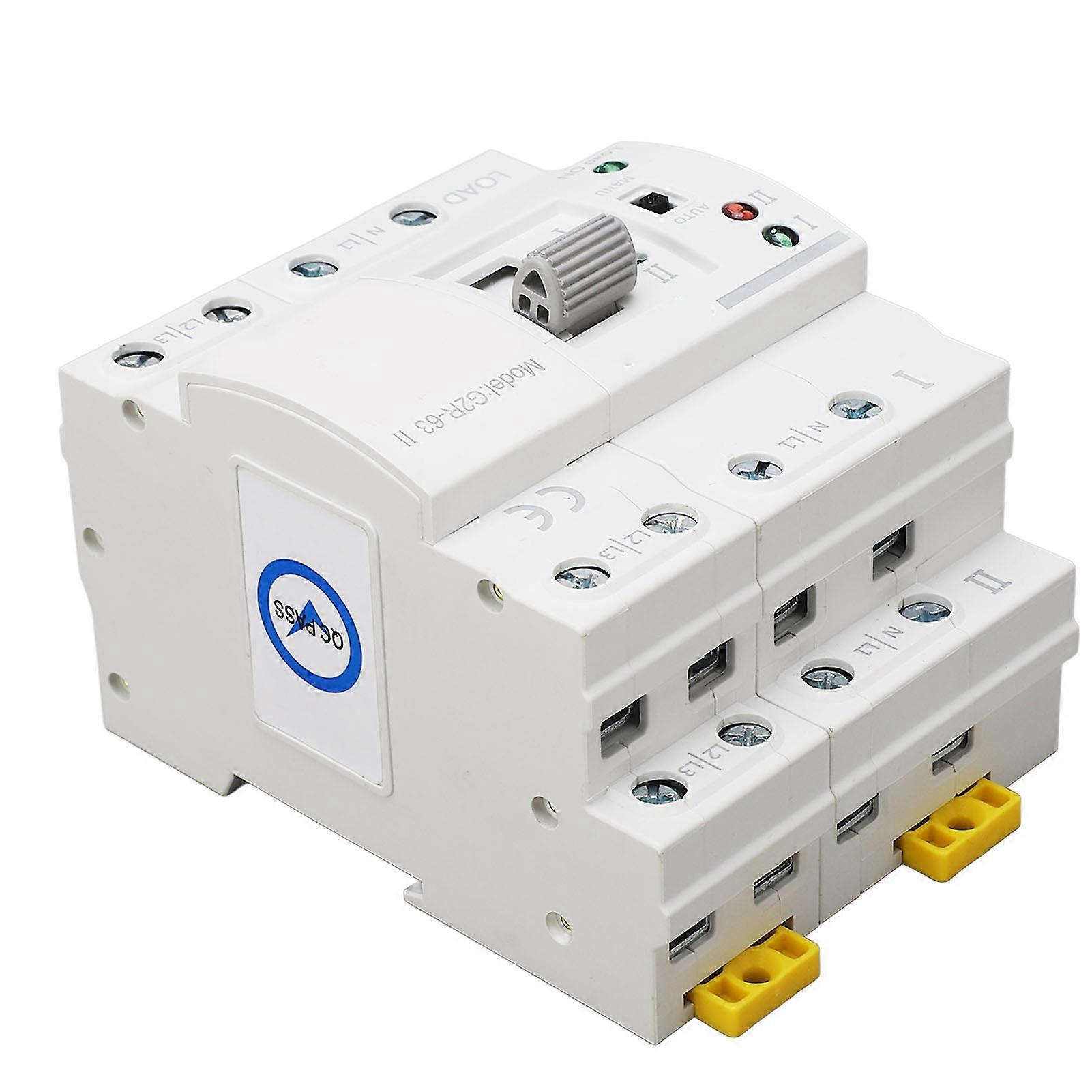 Dual Power Automatic Transfer Switch 4P Generator Transfer Changeover Switch 32A for Control 220V AC