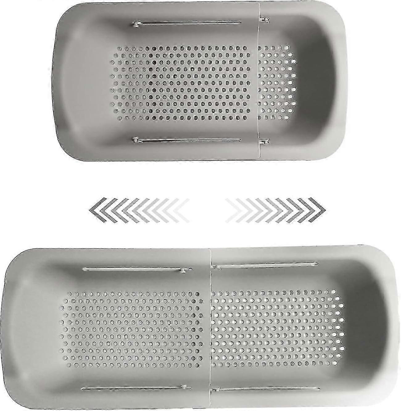 Adjustable sink colander grey