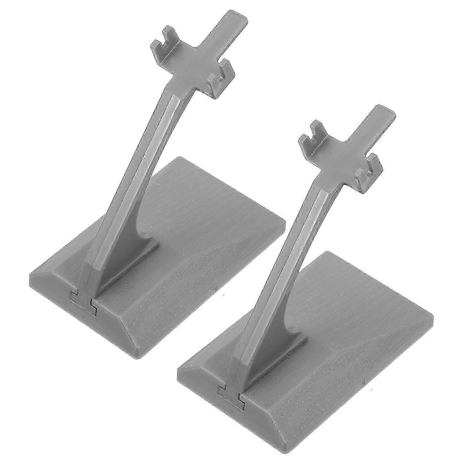 Display Stand For Decor Aircraft Models Toy Models Adjustable Angle Grey Plastic 2Pcs