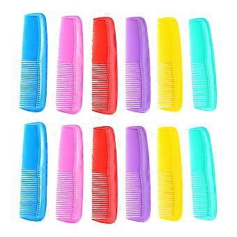 12 stuks mini plastic haarkammen, draagbare kapperskammen, reiskammen voor thuis, salon en op reis (gemengde kleuren)