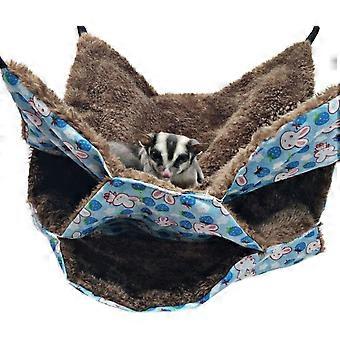Small Pet Cage Hammock, Triple Layer Bed for Rats, Guinea Pigs, Ferrets, Soft Polyester, 30x30cm