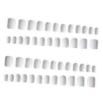 Short White Fake Nails Press On Nail Tips Elegant Durable Easy Apply for Manicure and Daily Use