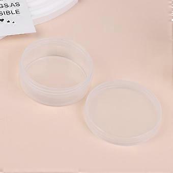 Scatola circolare trasparente con coperchio, contenitore per spugnette cosmetiche, astuccio per la cura del viso, custodia per il trucco, accessori da viaggio.