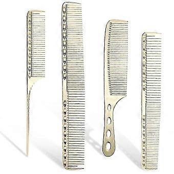Space Aluminum Hair Comb 4pcs Metal Combs for Long Short Hair Golden
