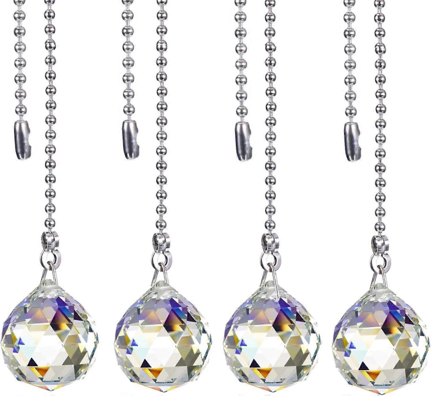 4 Pack Crystal Clear Ball Beaded Pull Chain Extension Each 1 Meter Length for