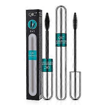2 in 1 Tubing Mascara Waterproof and Smudgeproof 4D Silk Fiber Long Lasting Telescopic Brush Black