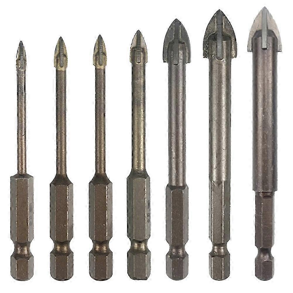 Tile Drill Bit Concrete Cement Drill Bit Multi-Function Punch Hole Opener Four-Edged Triangular Drill Bit Set Carbide