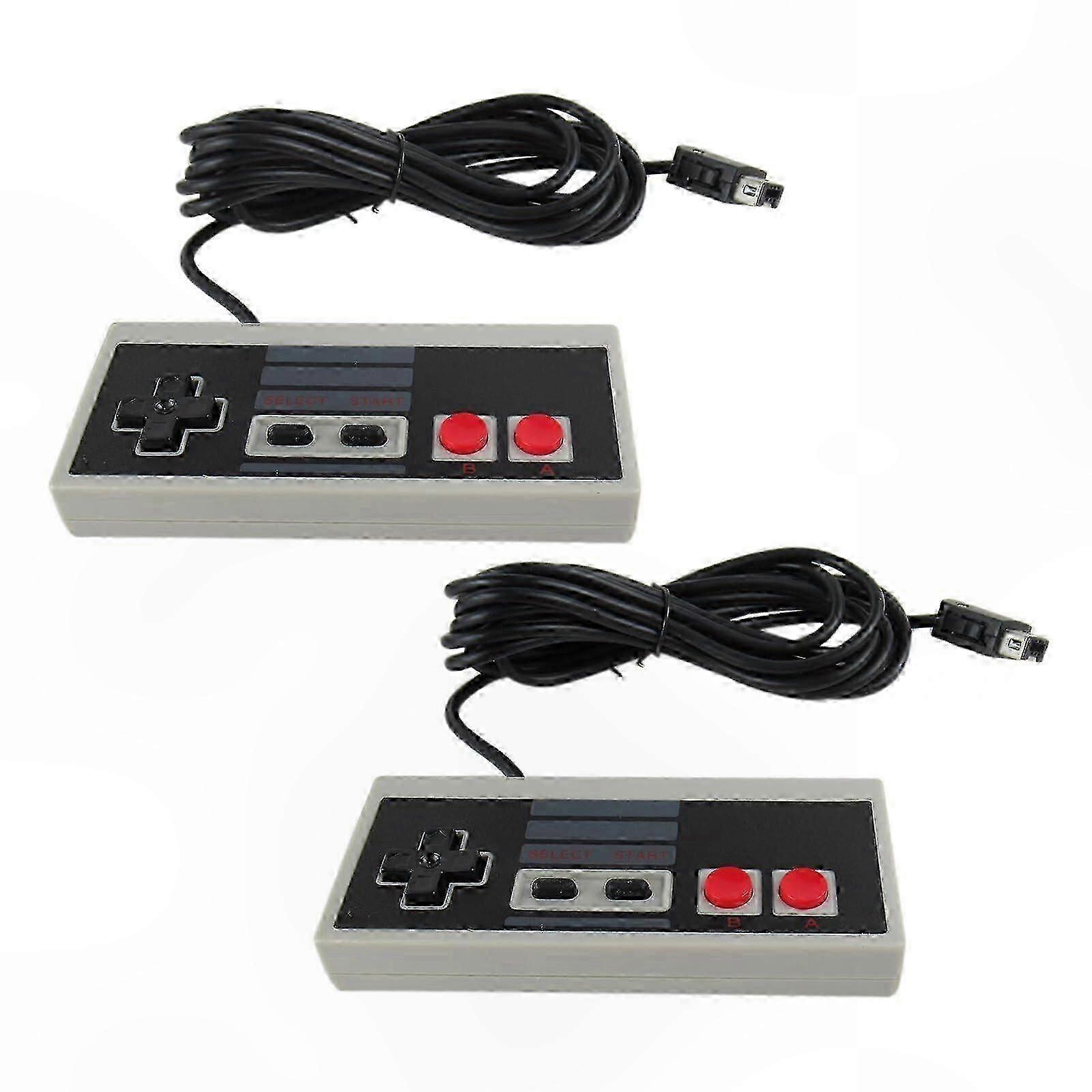 2-Pack Mini Controllers with 10ft Extended Cable compatible with Retro Gaming Console