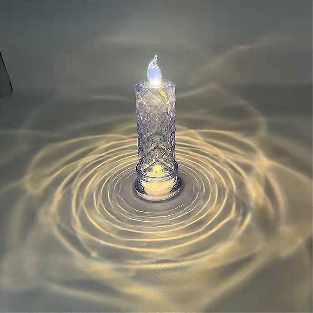 3PCS ED Candle Rose Pattern Refractive Lights Luces de velas LED