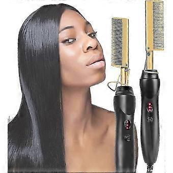 Heat Resistant Portable Curling Straightener for Thick Afro Hair, Wigs, Beards - 2023 Hot Comb
