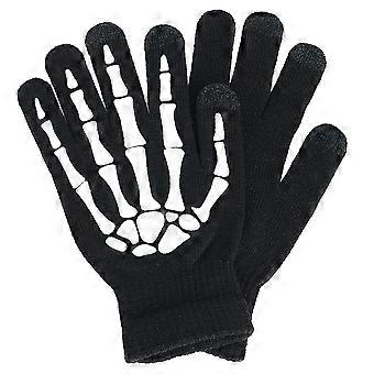 1 Paar Handschuhe mit Skelettmuster, Leuchtet im Dunkeln – Halloween-Handschuhe, Fahrradhandschuhe für Nachtfahrten
