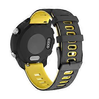 Soft Silicone Replacement Band for Garmin Vivoactive 3 S40, Forerunner 245 245M 645  Black Yellow