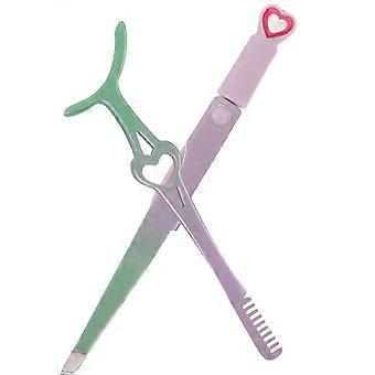 Eyelash Tweezers Lash Clip Set for Makeup Use Stainless Steel
