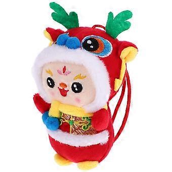 Muñeco de dragón de peluche colgante para decoración.