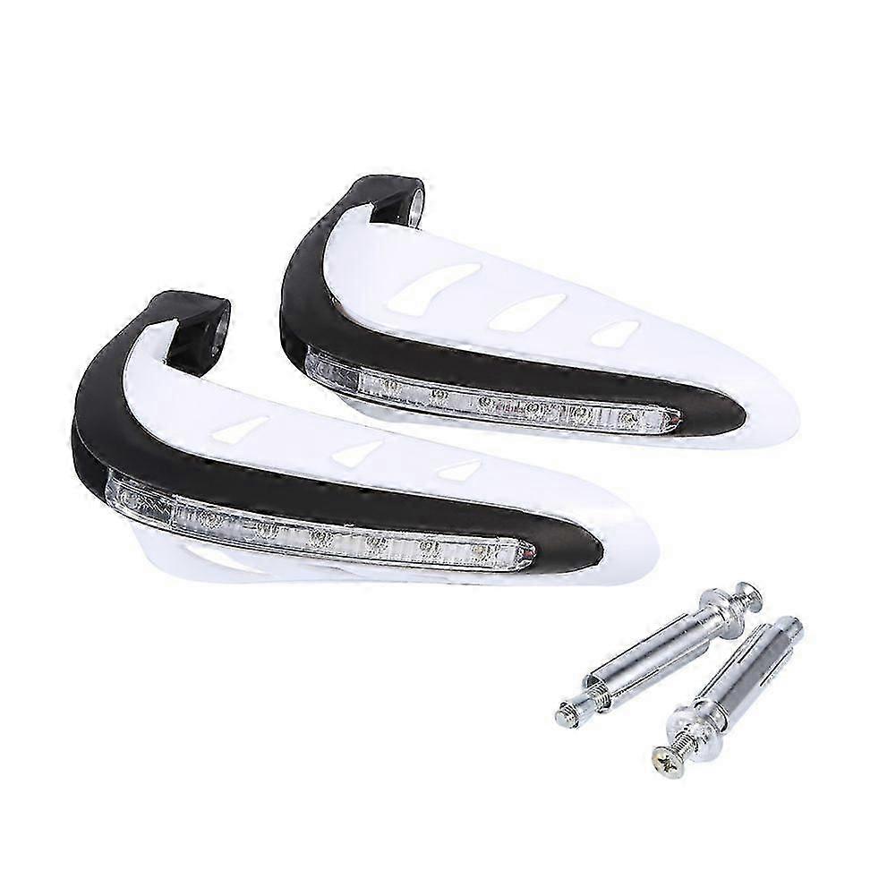 1 Pair Universal Handlebar Hand Protector LED Light Motorcycle Hand Guards White