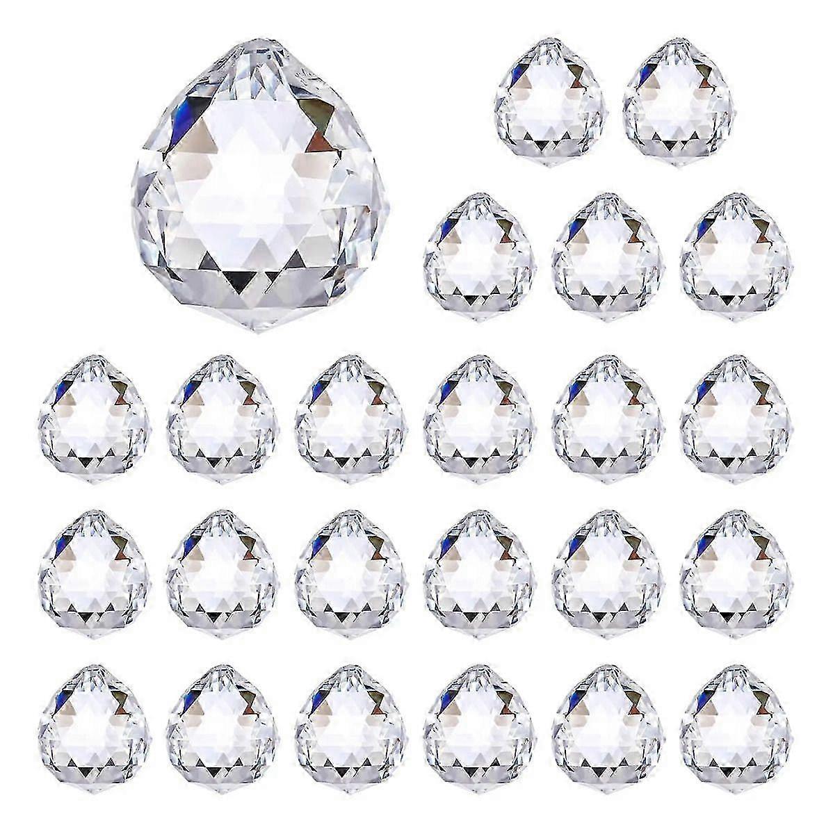 24pc Polished Glass Crystal Ball Set