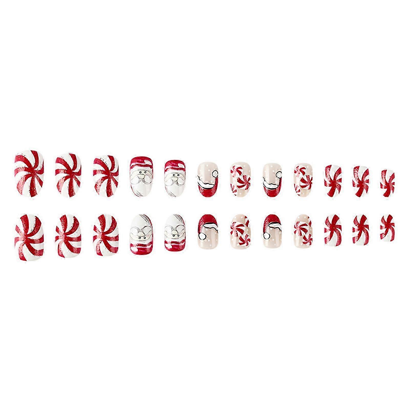 Odour-Free White Red Press On Nails
