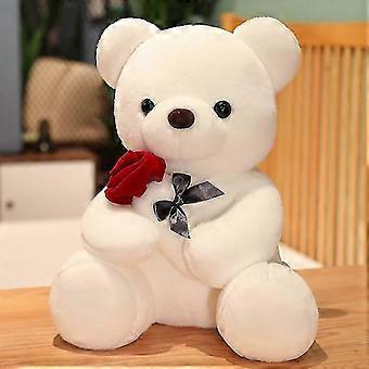 Oversized Rose-Themed Bear Plush