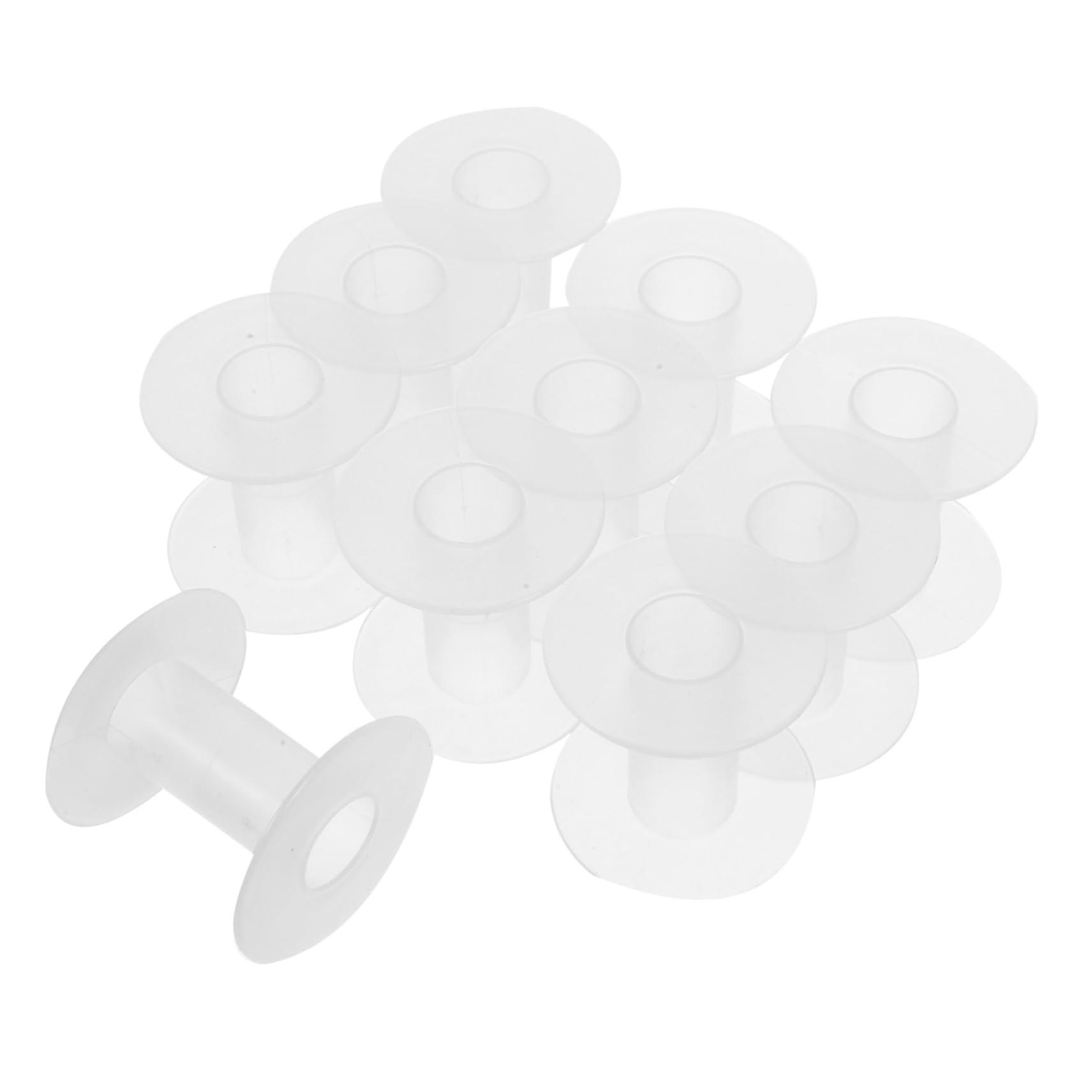 10pcs Plastic Thread Bobbins Empty Clear Spools for Sewing and Crafting Durable Reusable Design