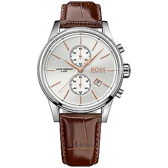 Jet Chrono Hugo Boss kvarts analog man klocka med syntetiskt läderarmband 1513280
