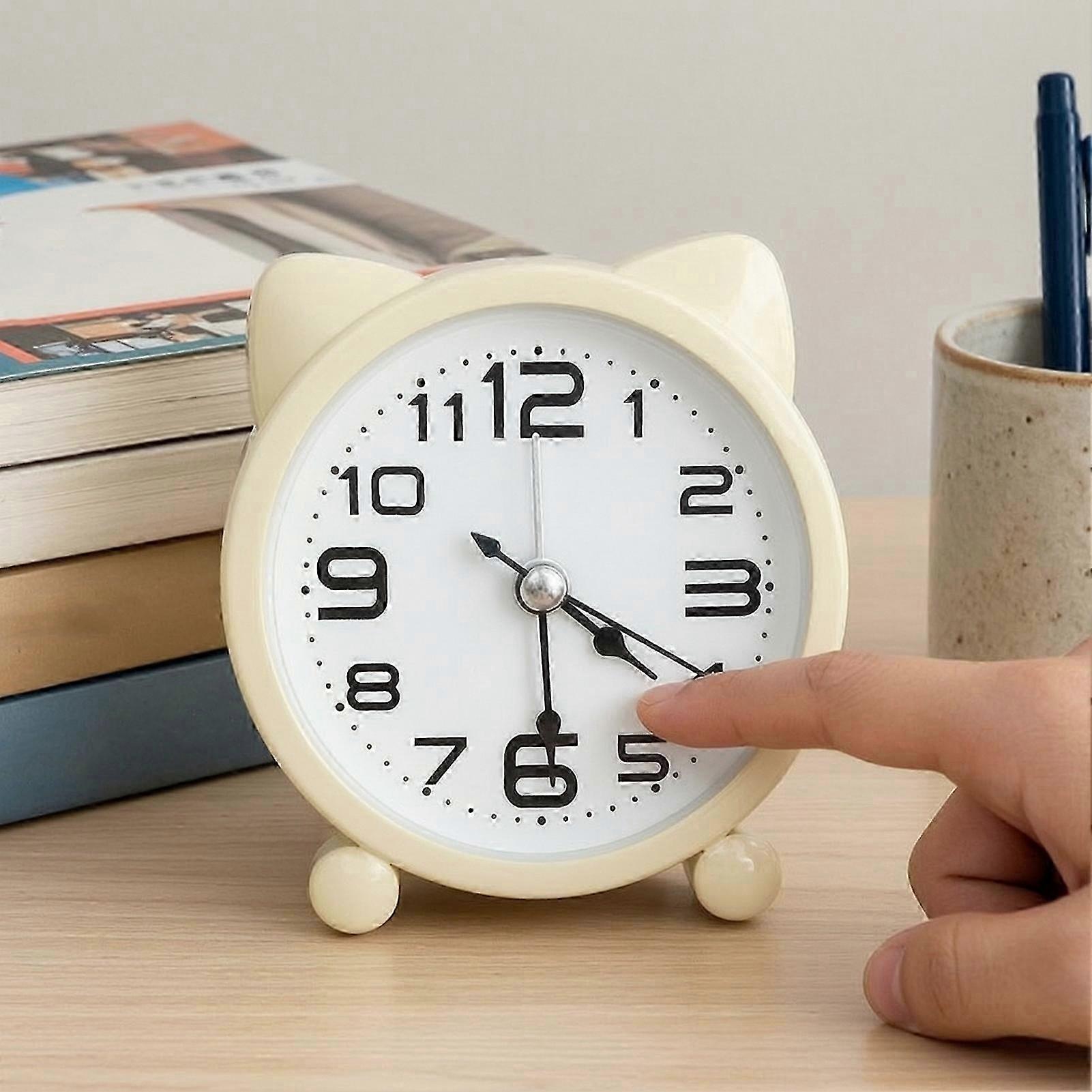 Silent Metal Cat Ear Clock