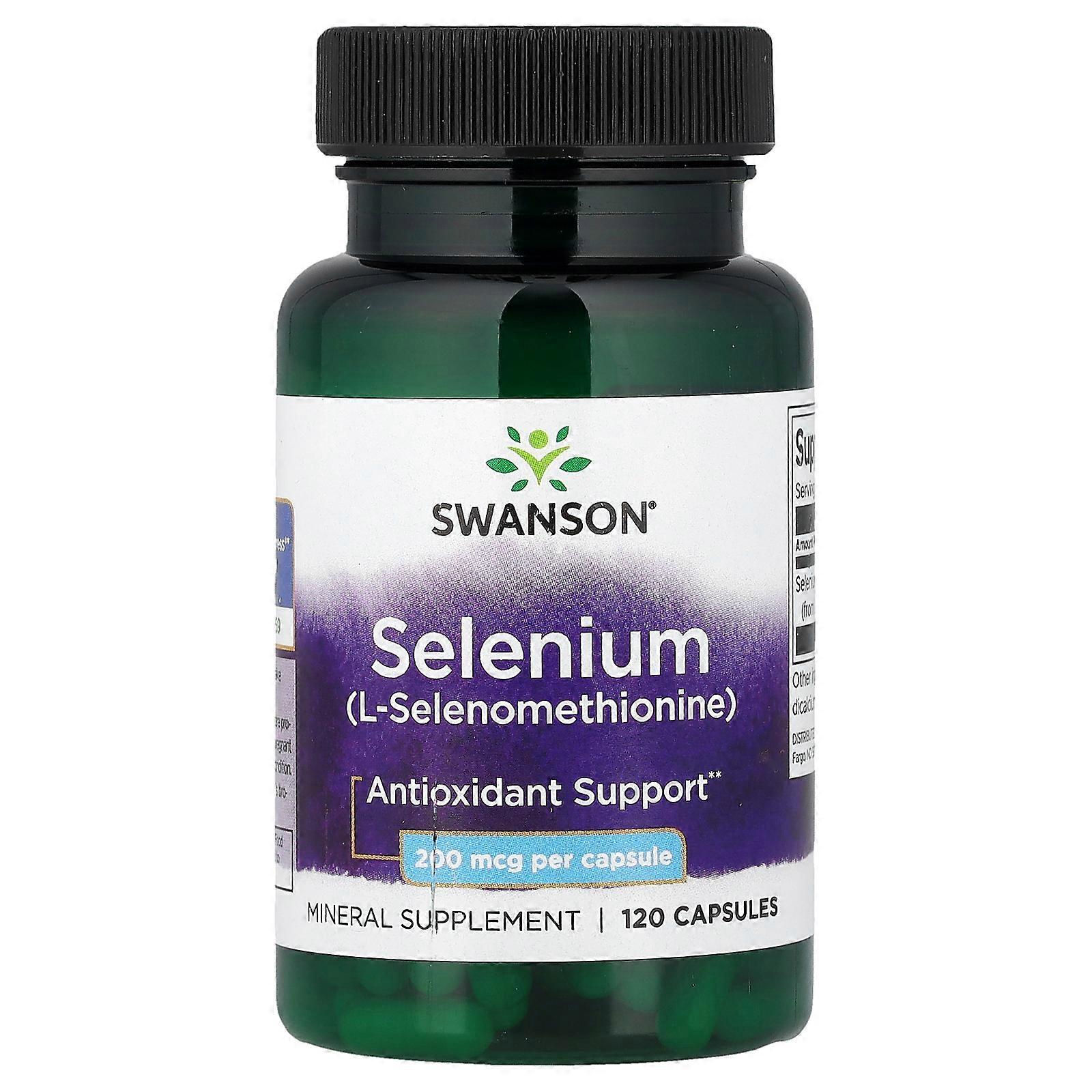 3 x Swanson, Selenium, 200 mcg, 120 Capsules