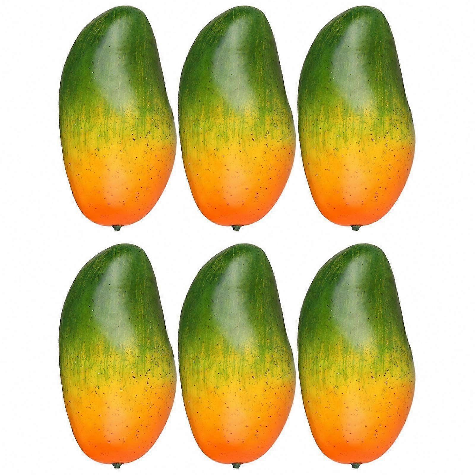 Culinary Display & Interior Accent 6Pcs Artificial Mango Replicas Set