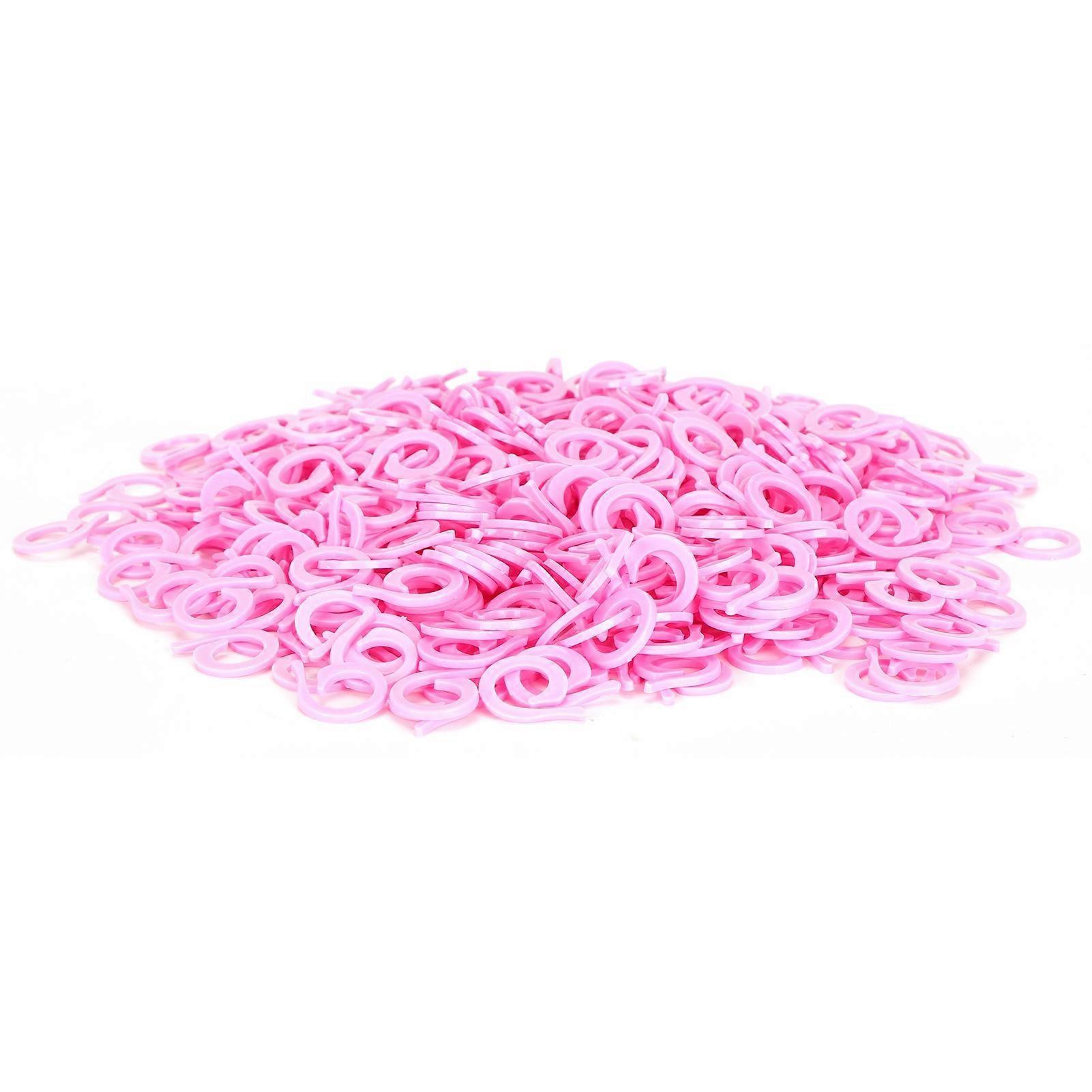 500Pcs Plastic Knit Marker Pink Counting Split Ring Crochet Locking Sewing Accessories S