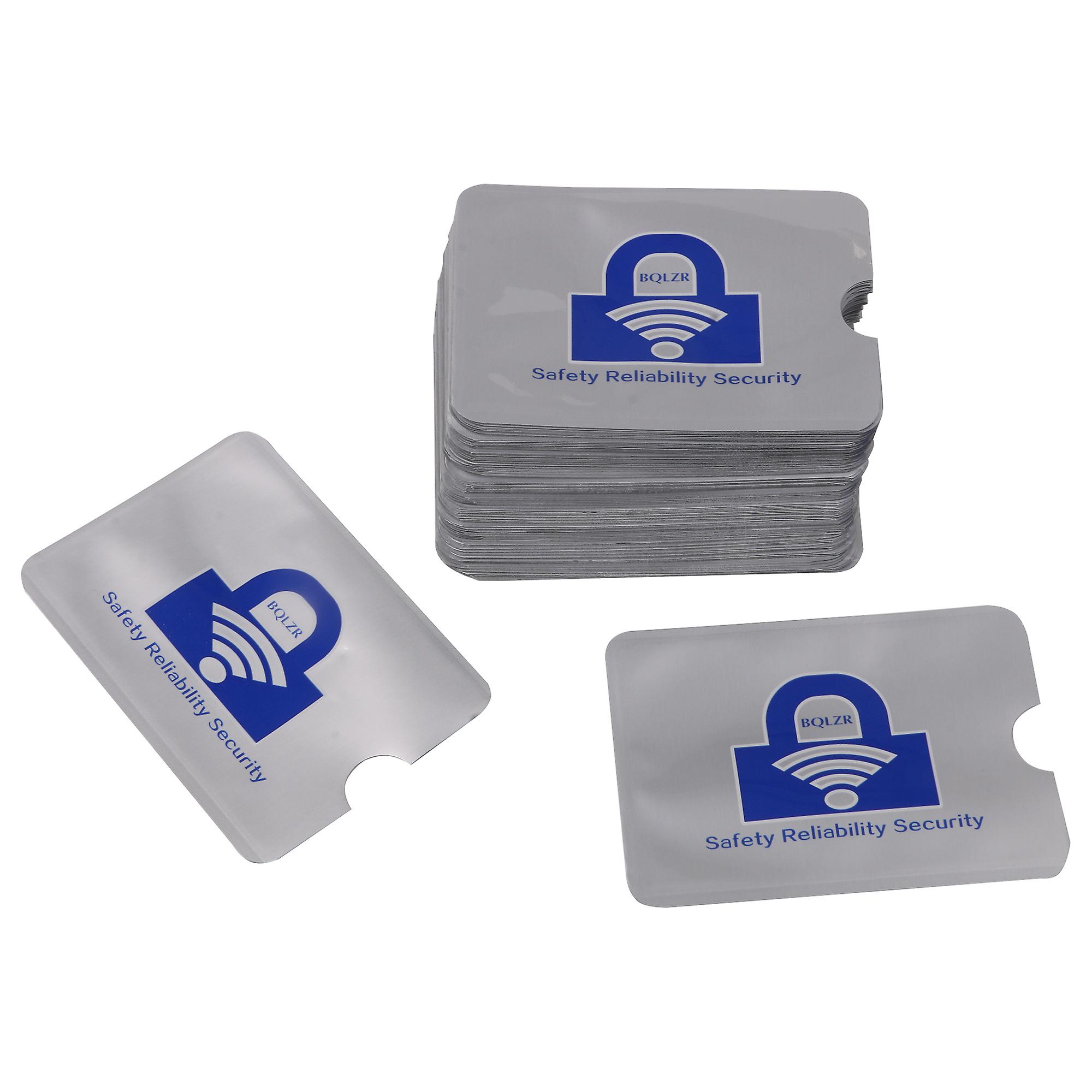 100x RFID Blocking Sleeves Card Holder Secure Blocker 3.58Inchx2.48Inch Silver