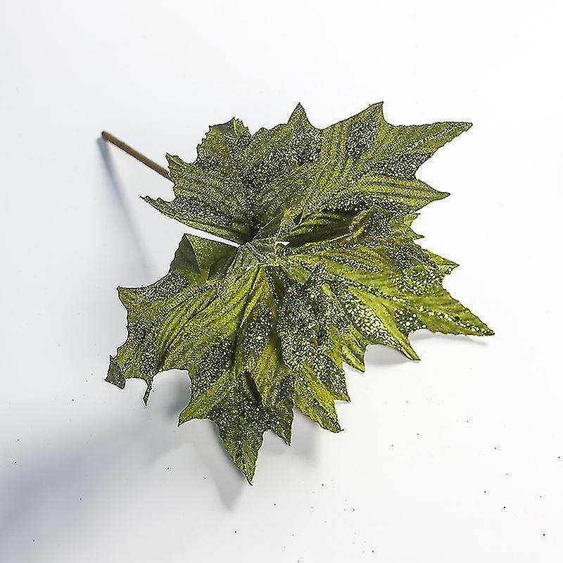 1 Pc Artificial Christmas Flowers Decorations Xmas Tree Ornaments, Simulation Leaf Arrangement Xmas Trees Ornaments, Christmas Flowers(green)