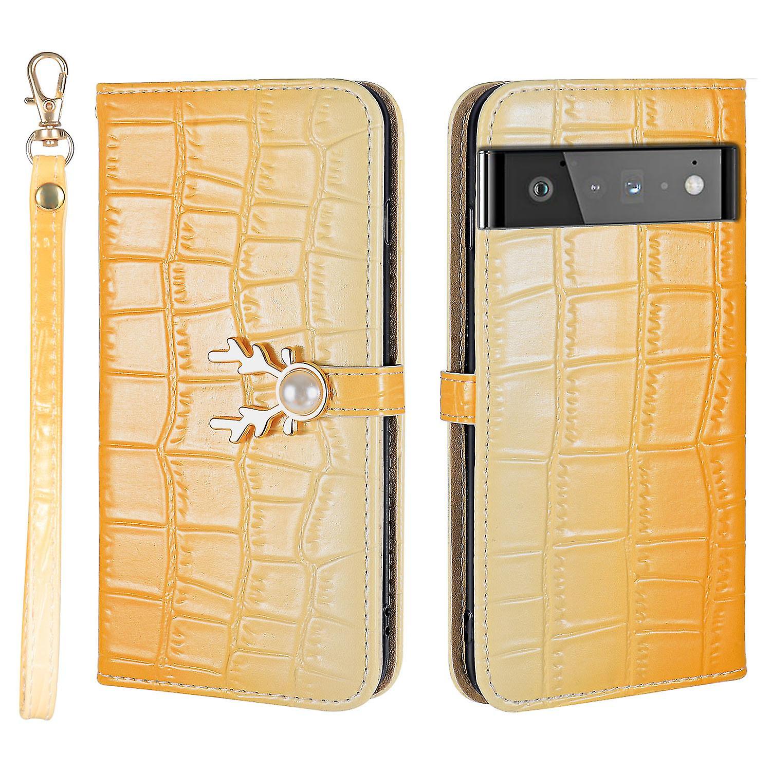 Elk Pattern Phone Case For Google Pixel 6 Pro With Card Holder, Lanyard, Pu Leather Material, Wallet Function, Corner Fall Protection