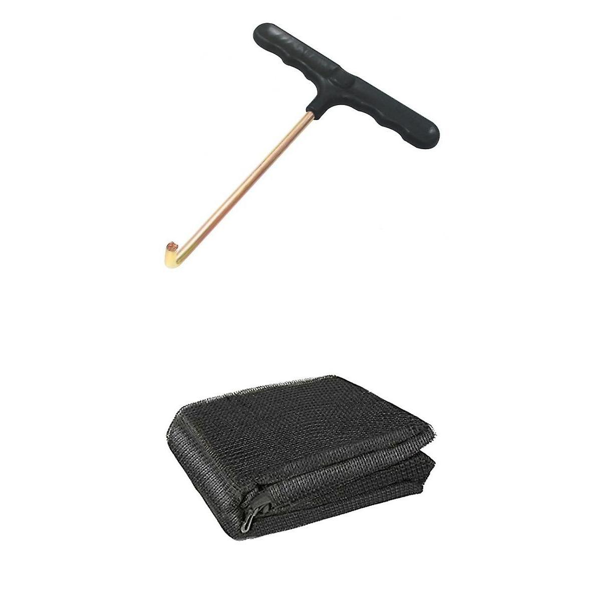 Safety Net Enclosure Mesh Netting Enclosure Black & Pull Tool 14ft 8-Pole