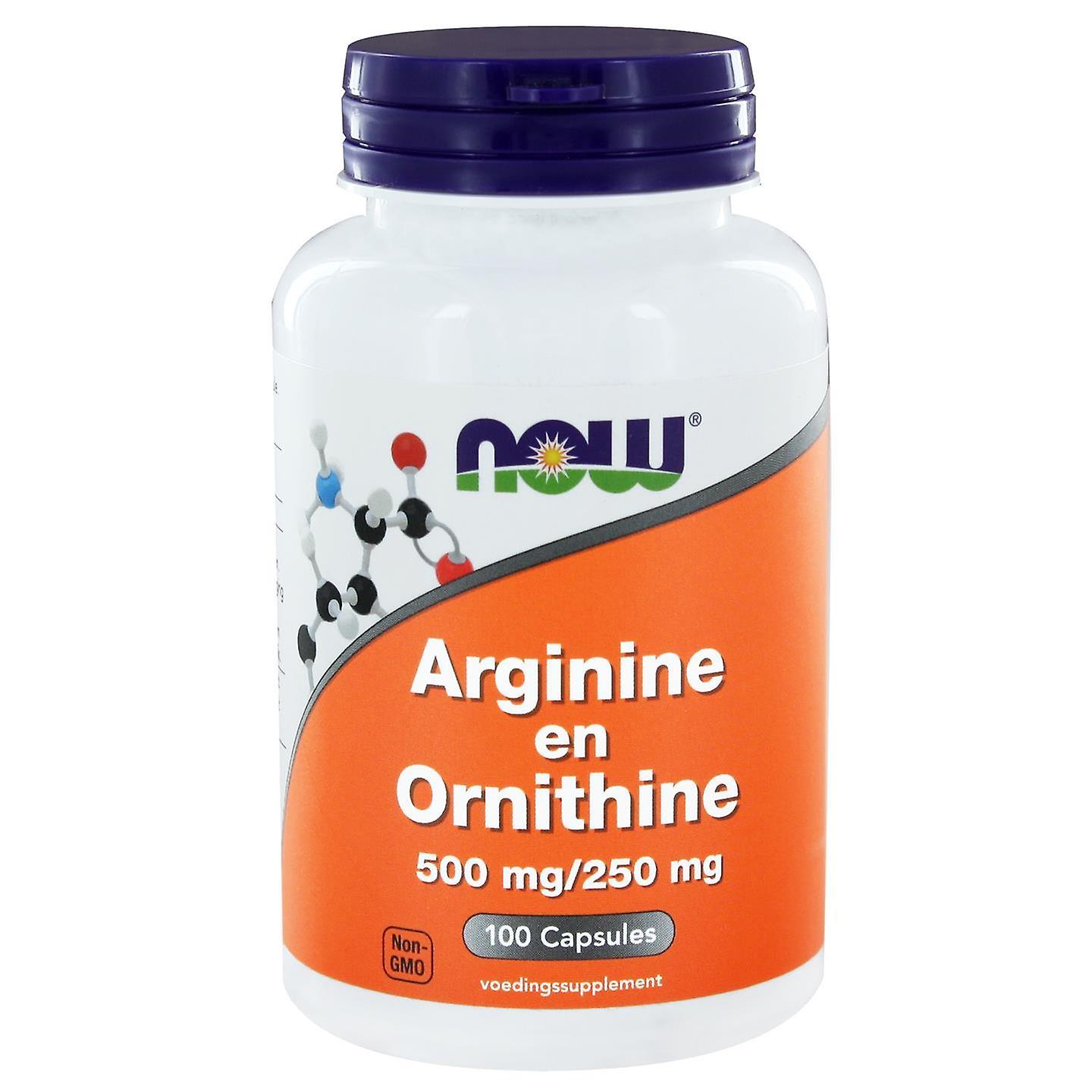 Arginine en Ornithine 500/250 mg (100 caps) NOW Foods Fruugo UK